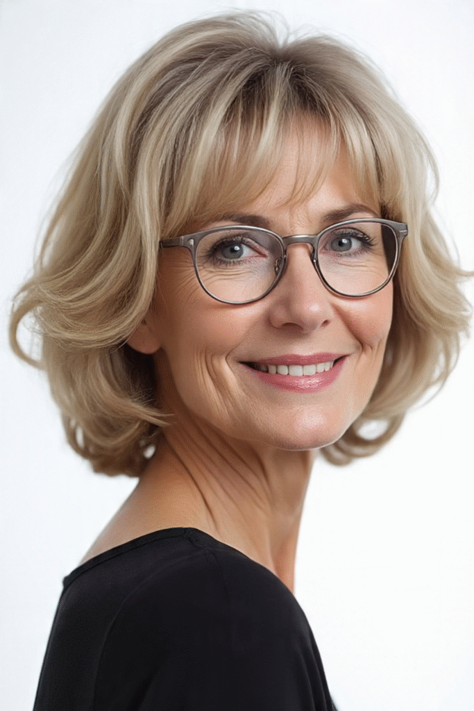 25 meilleures coupes courtes pour femmes de plus de 50 ans portant des lunettes